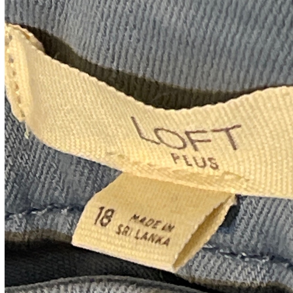 Loft Blue Denim Ankle Jeans Size 18 NWT High Rise Raw Hem Stretch Utility Pants - Picture 5 of 9
